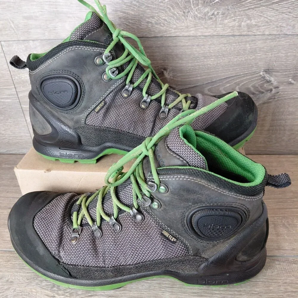 ECCO Boots Men 10 Gray BIOM Terrain GTX Gore-Tex Waterproof Outdoor Hiking Ankle